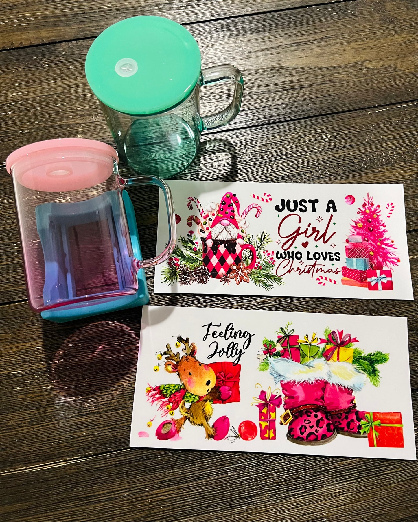 Christmas UV DTF glass can