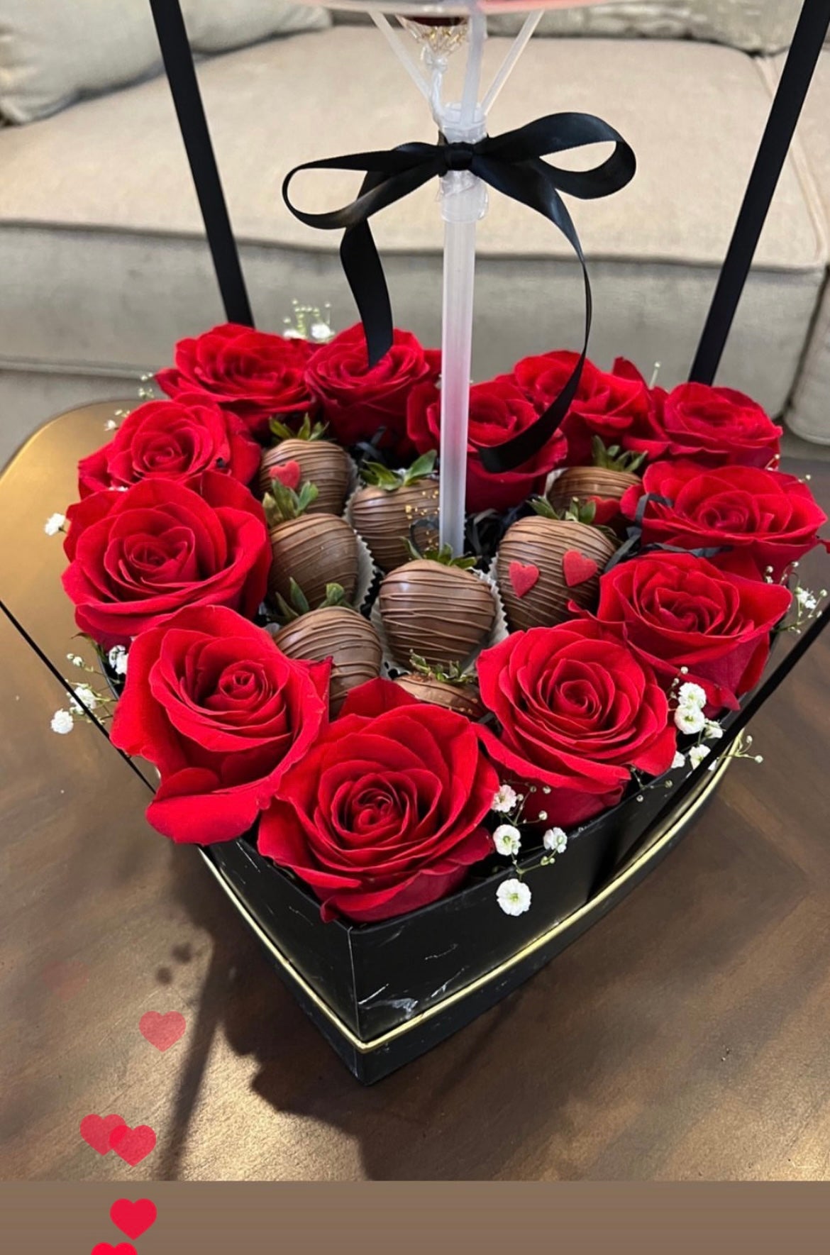 Roses & Strawberries covered chocolate