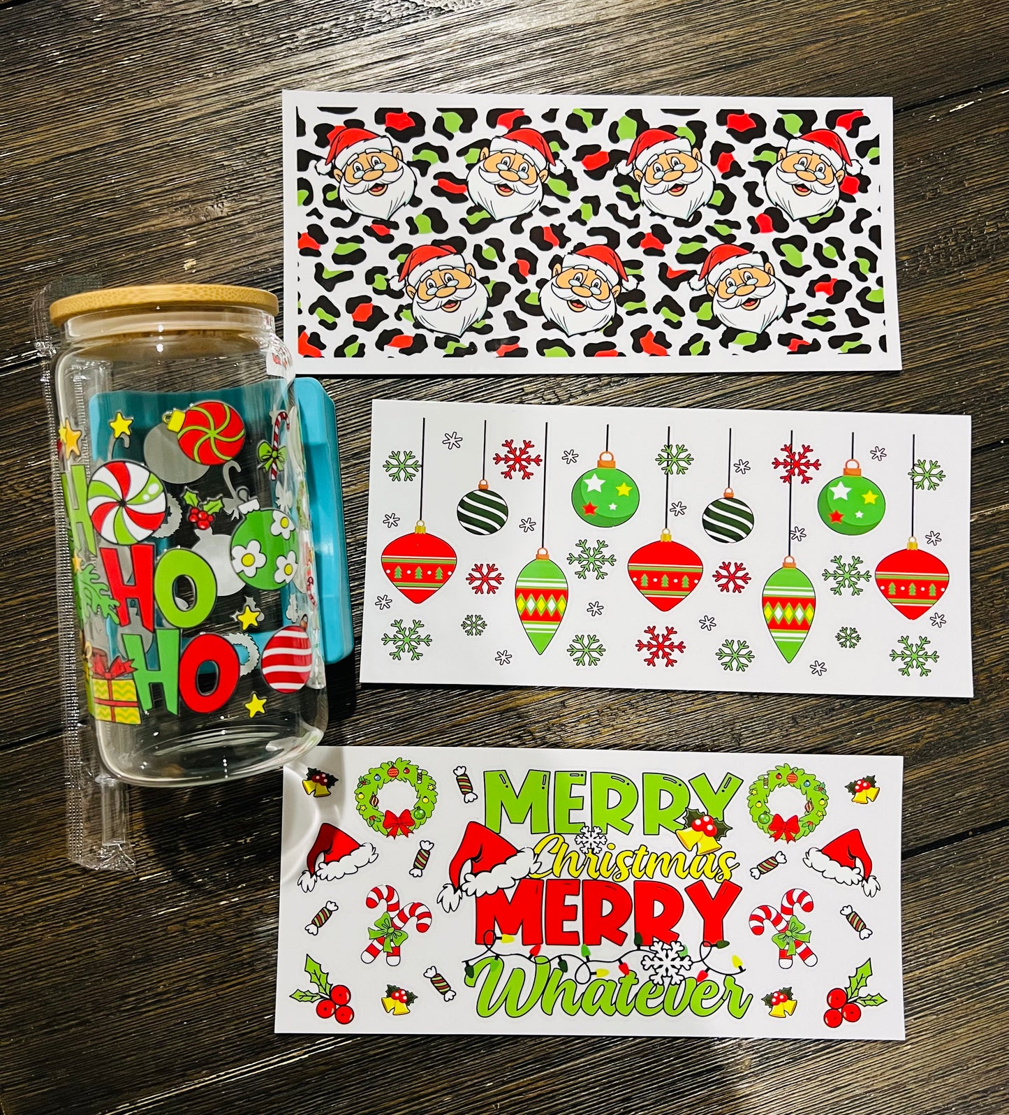 Christmas UV DTF glass can