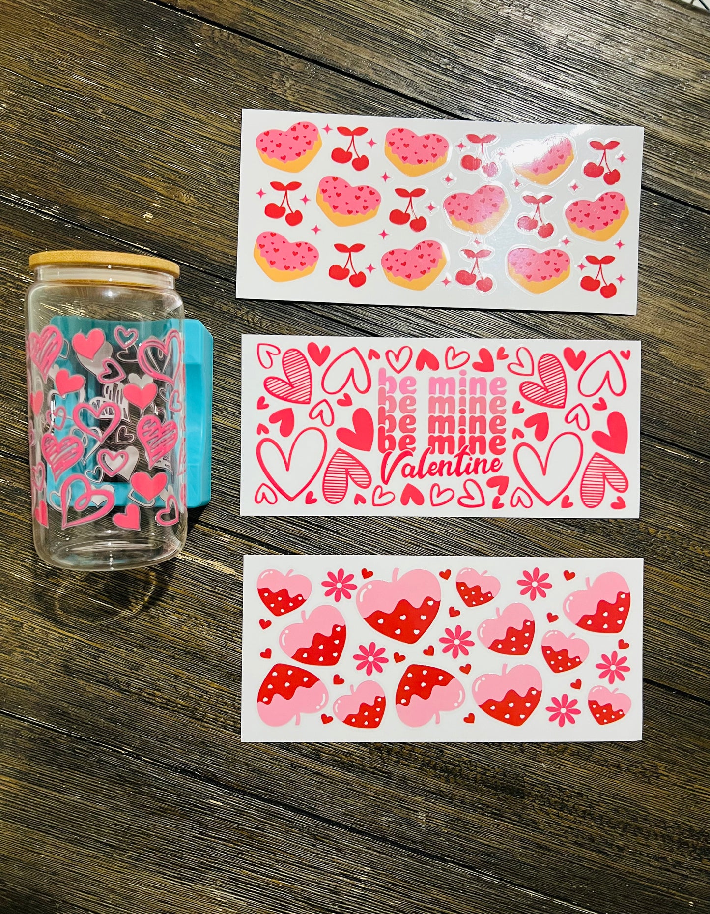 Valentines Glass cans