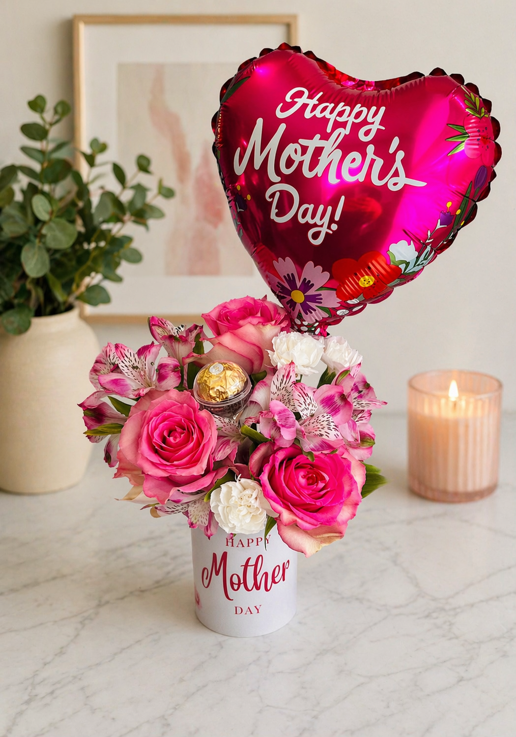 Mug with flowers and balloon