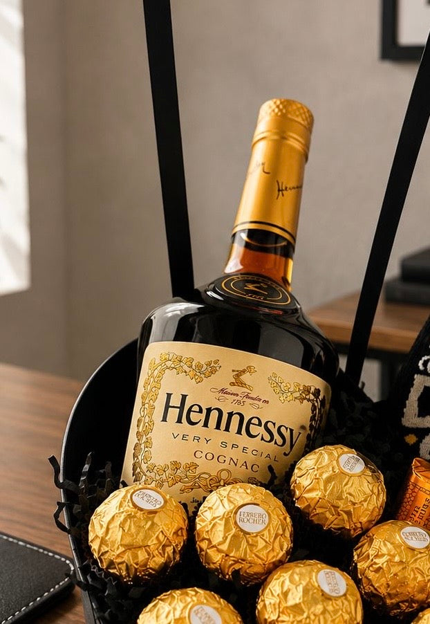 Liquor package with socks and keychain