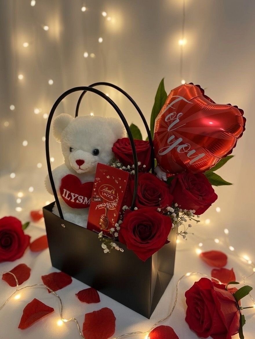Teddy bear roses bag