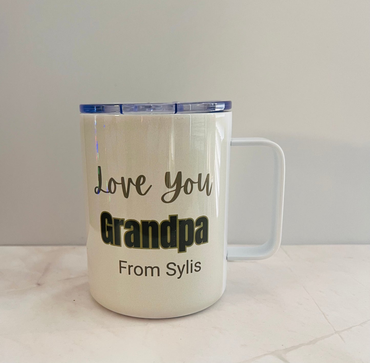 Stainless steel travel mug