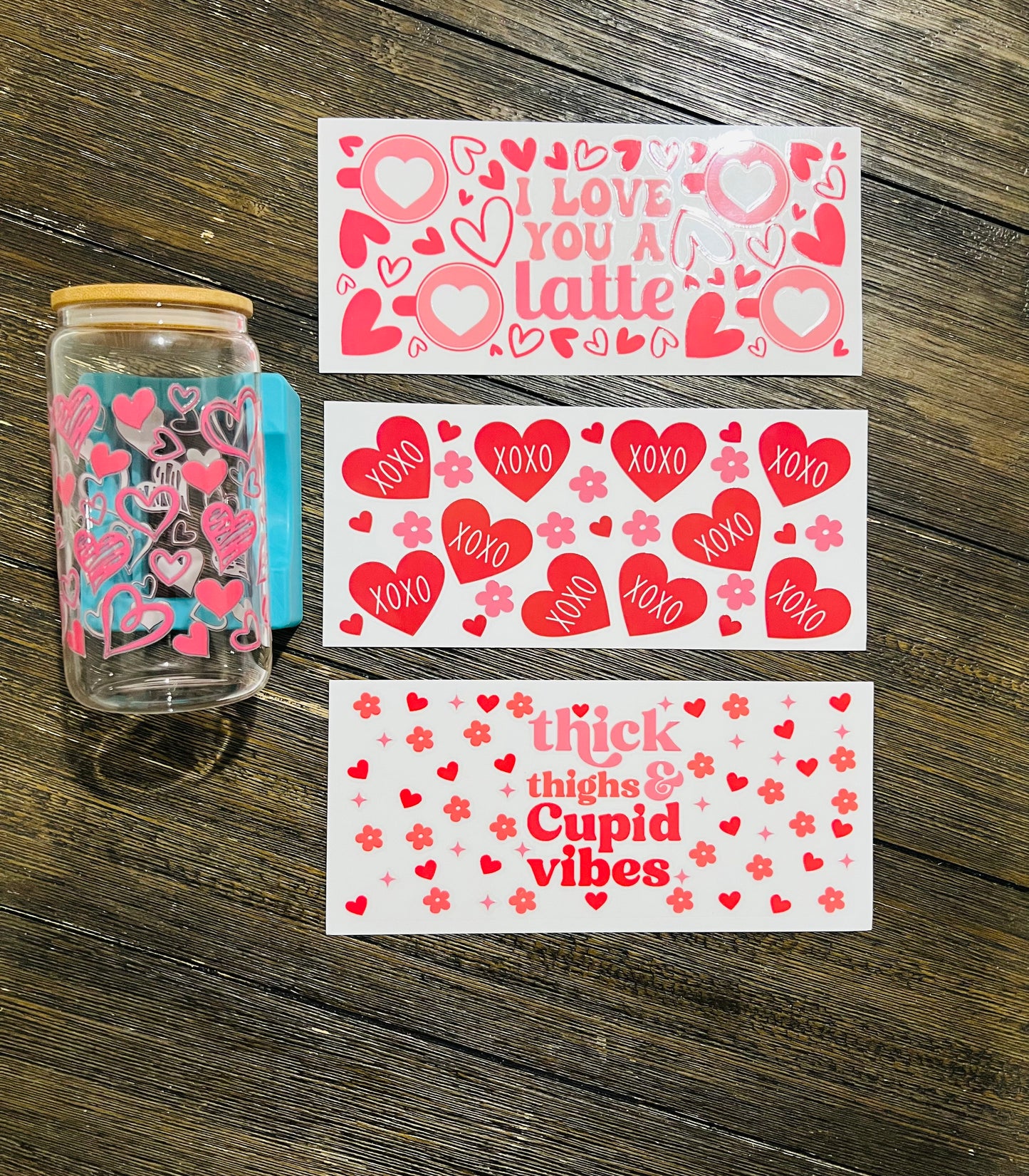 Valentines Glass cans