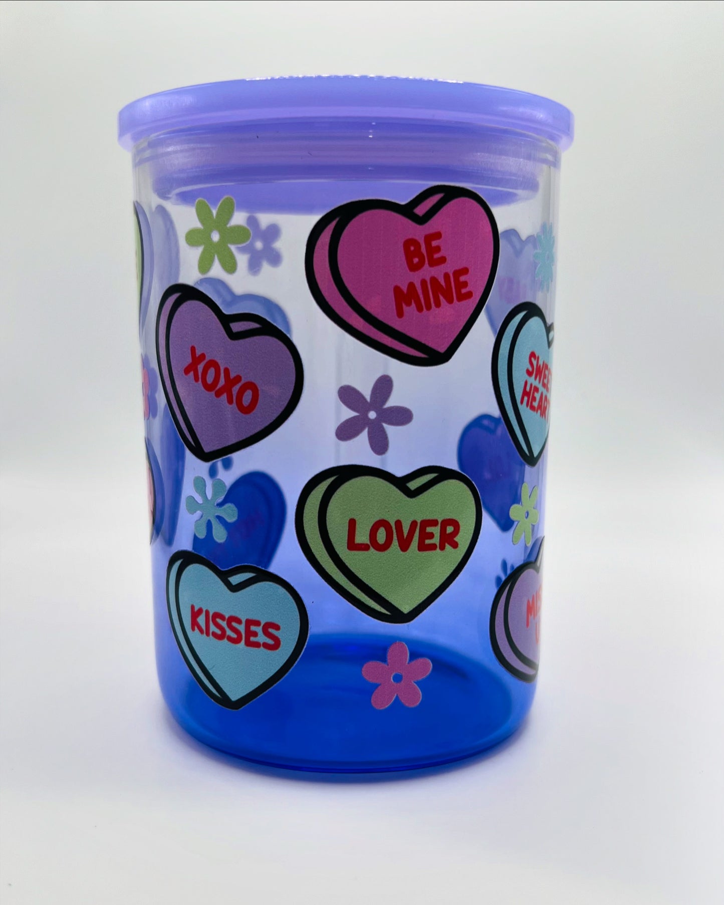 Valentines Glass cans