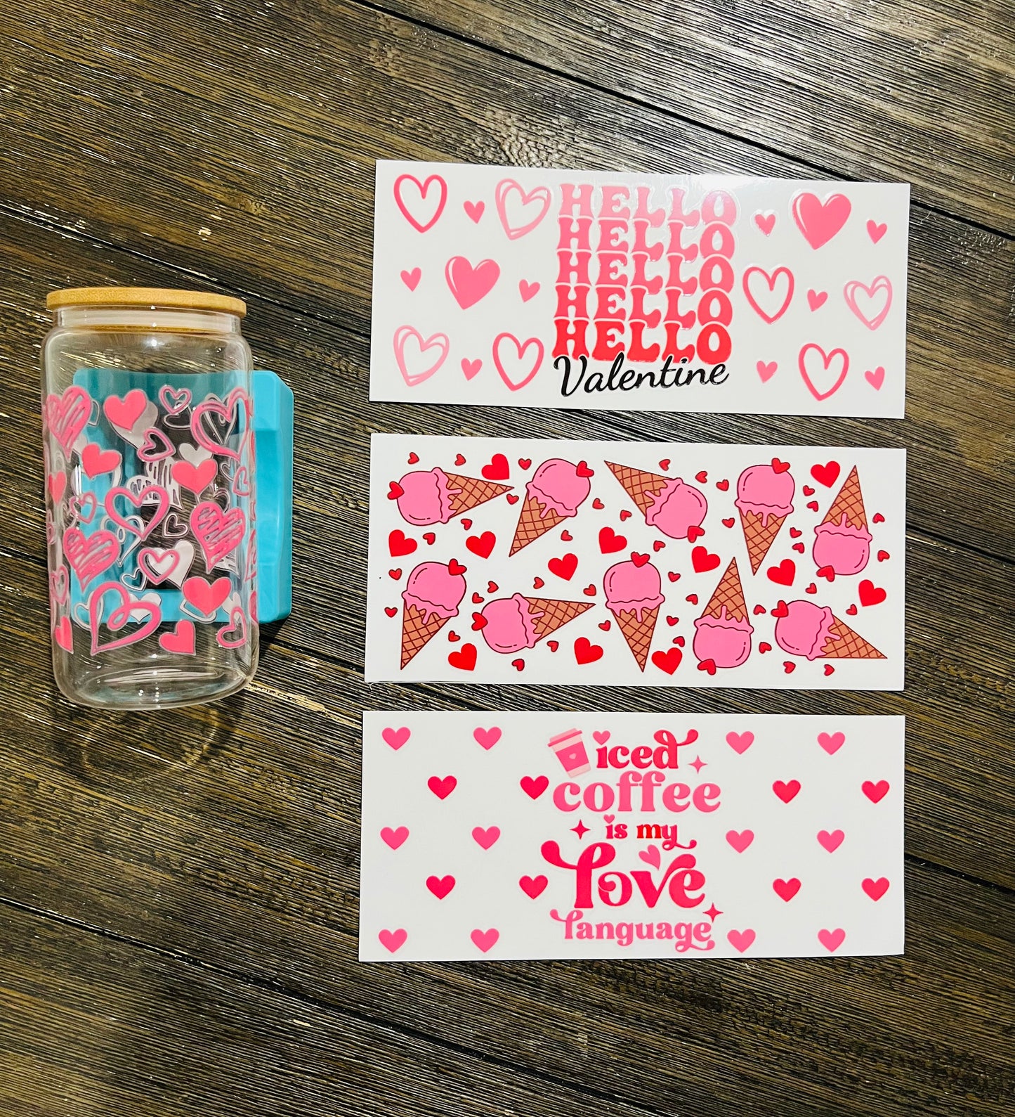 Valentines Glass cans