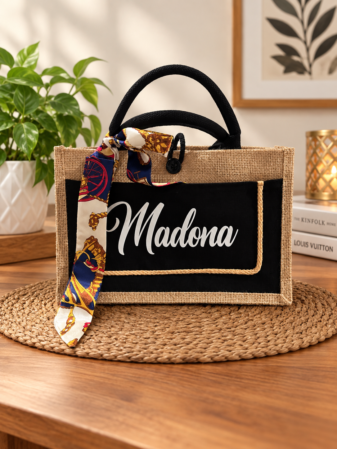 Burlap Tote Bag