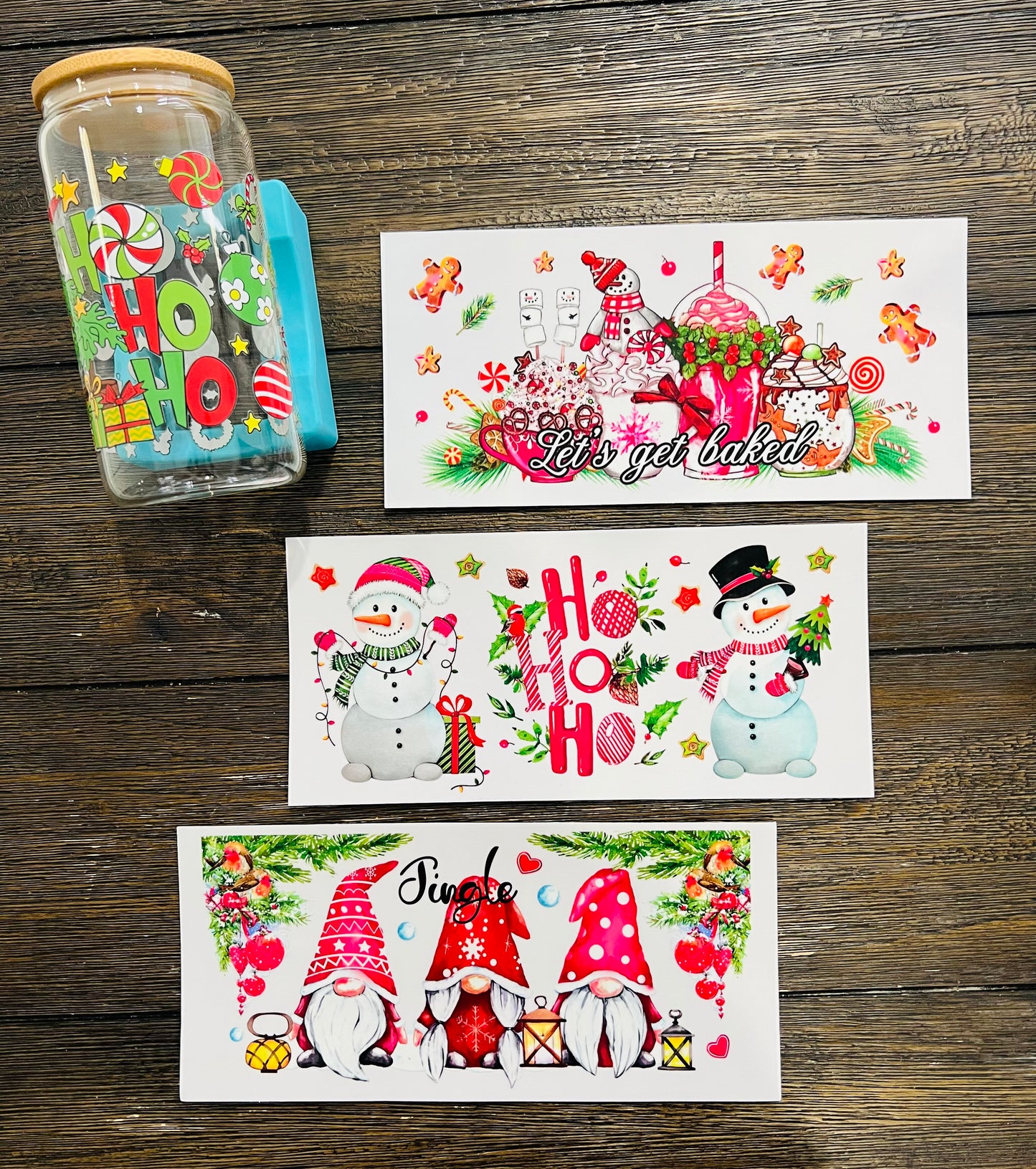 Christmas UV DTF glass can