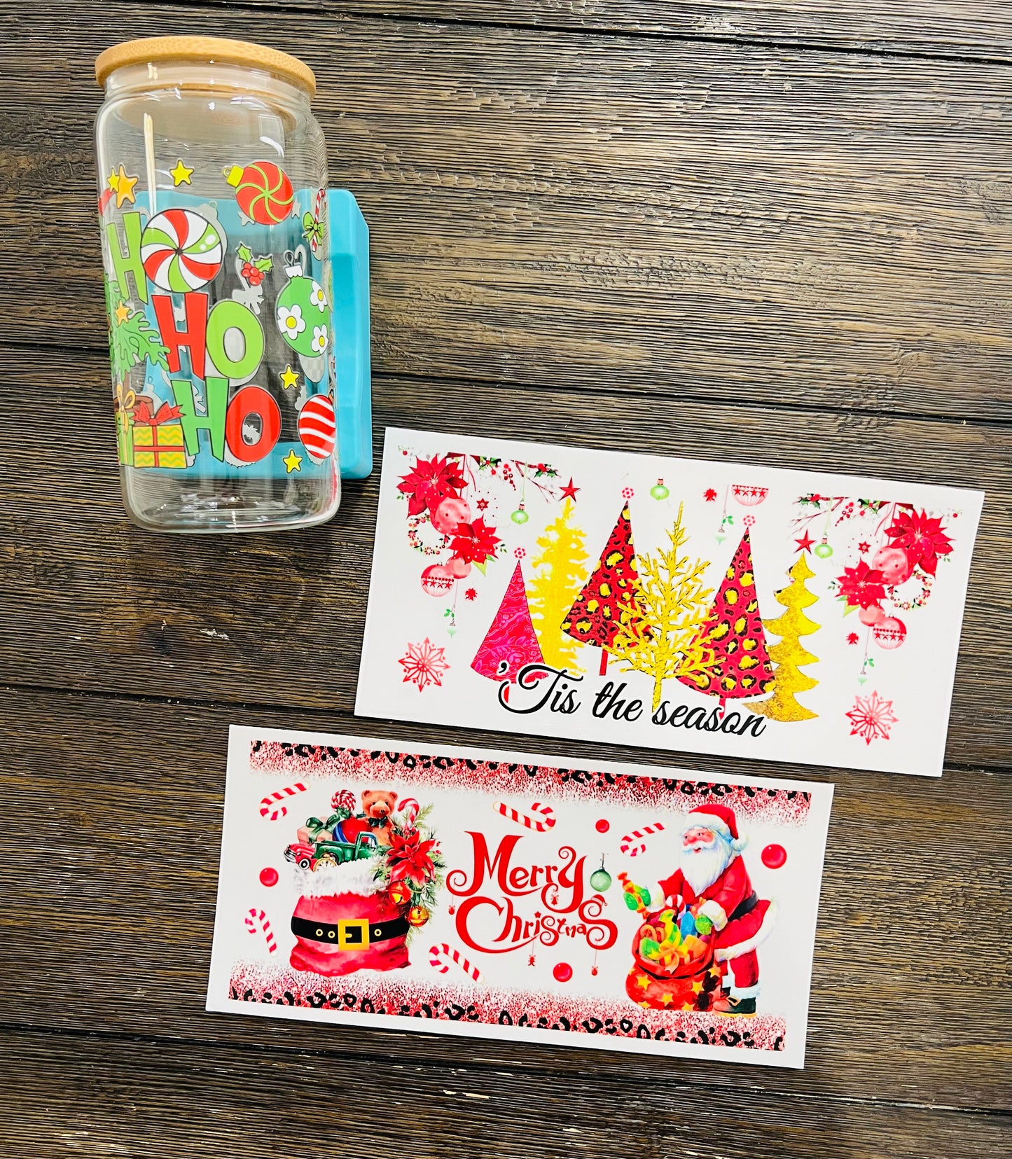 Christmas UV DTF glass can