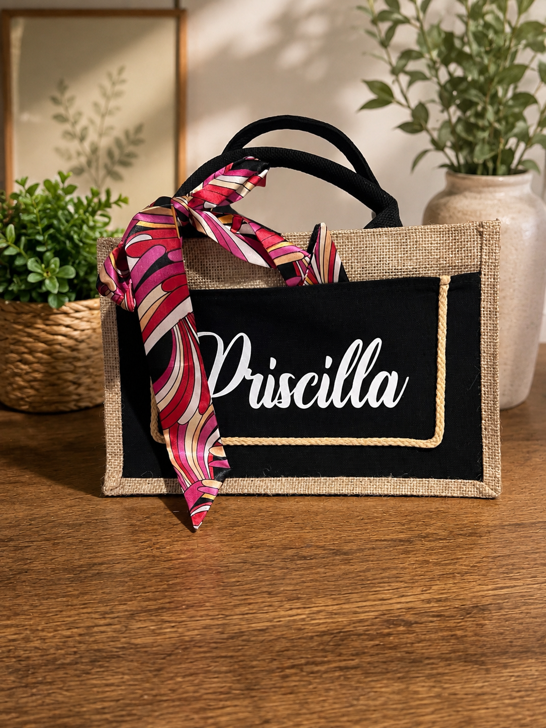 Burlap Tote Bag
