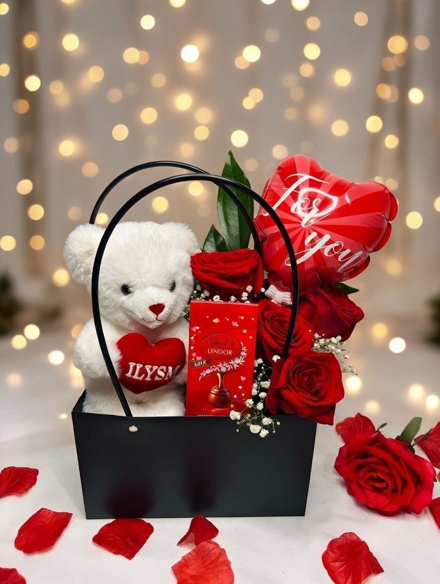 Teddy bear roses bag