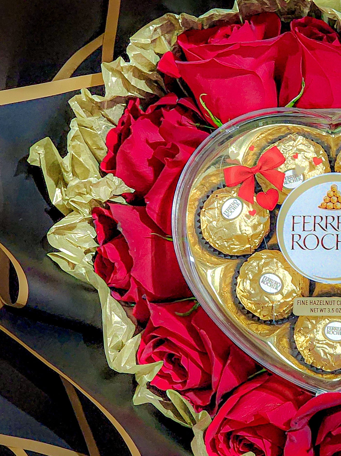 12 roses & ferrero heart