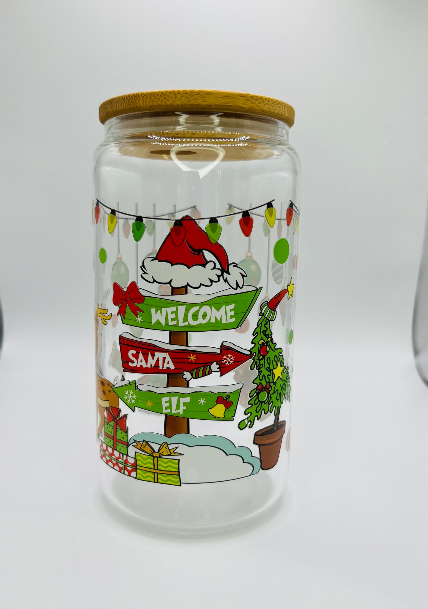 Christmas UV DTF glass can